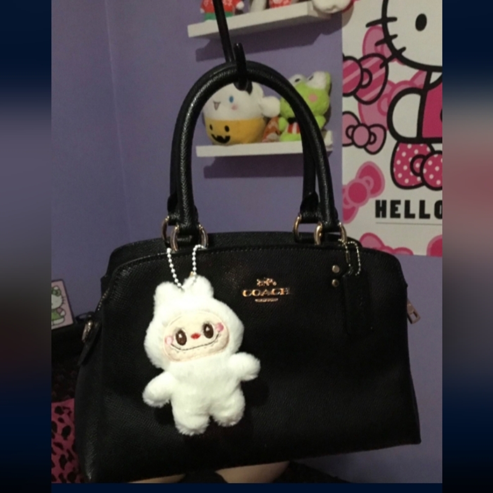 Coach Black Satchel with Structured Design